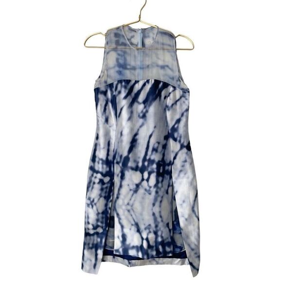 ADEAM Silk Tie-Dye Print Knee-Length Tent Dress Sz 2 - Picture 4 of 9